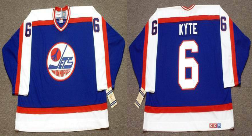 2019 Men Winnipeg Jets #6 Kyte blue CCM NHL jersey